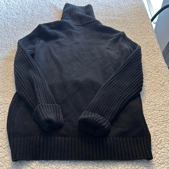 Ralph Lauren Black Cowl Neck Sweater with Ribbed Texture - Picture 4 of 4
